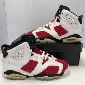 Jordan 6 Retro Carmine (2021) (GS) Kids Sneakers Size 7Y 384665-106